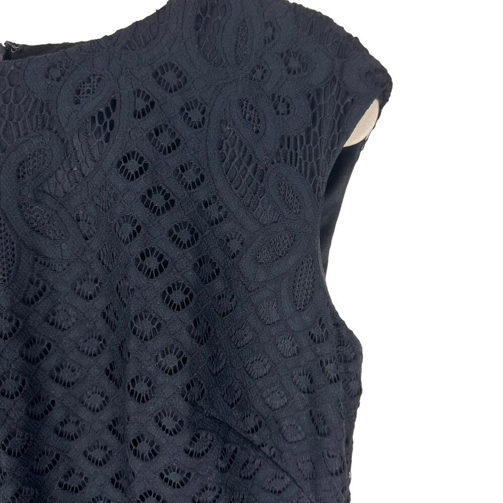 Ralph Lauren Formal Black Lace Shift Sleeveless Dress Size 8 - Picture 4 of 10